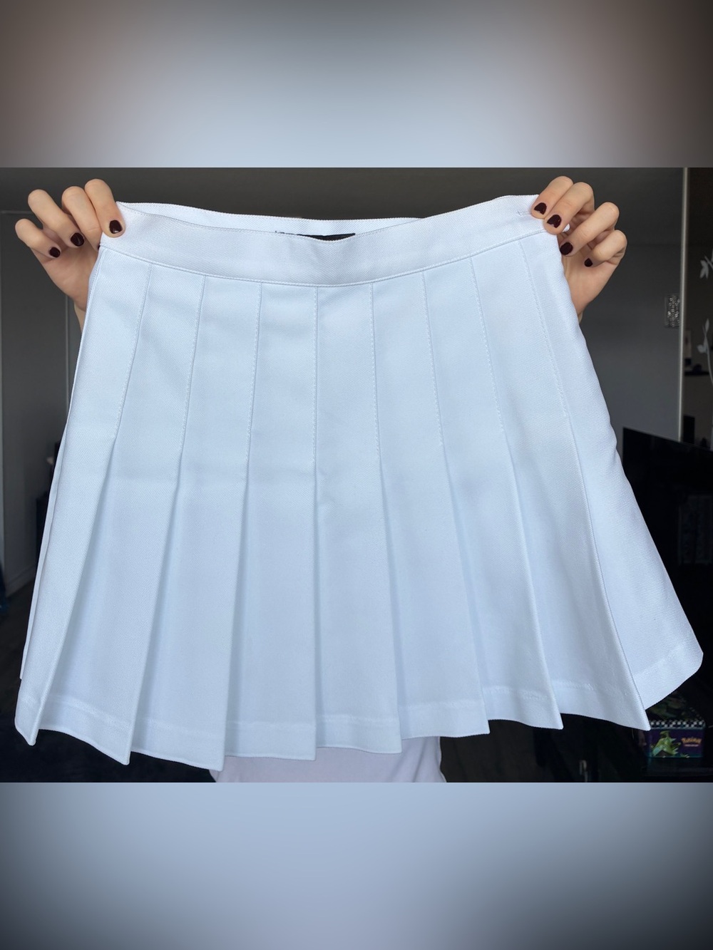 American Apparel White Pleated Tennis Skirt